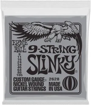 Ernie Ball 2628 (9-105) Комплект струн для 9-струнной электрогитары.