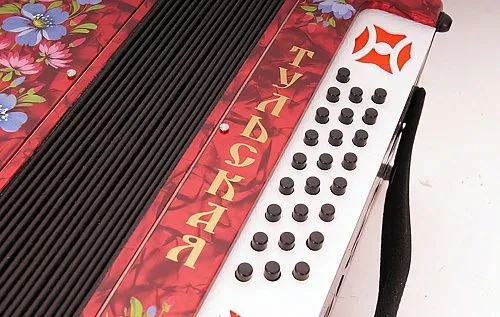 Гармонь "Тульская 301М 25х25-III-2" (Г-14)  с двумя подбородочными регистрами.