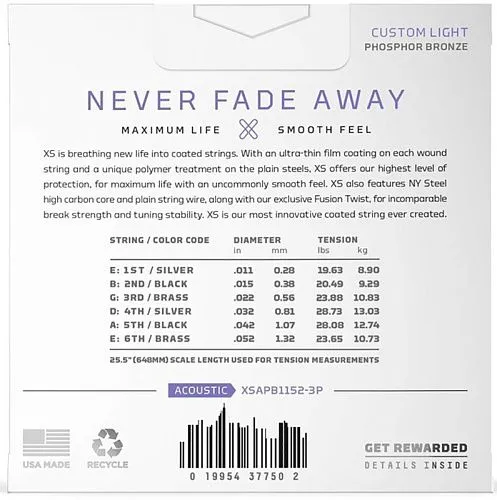 D'Addario XSAPB1152-3P Три комплекта струн для акустической гитары.