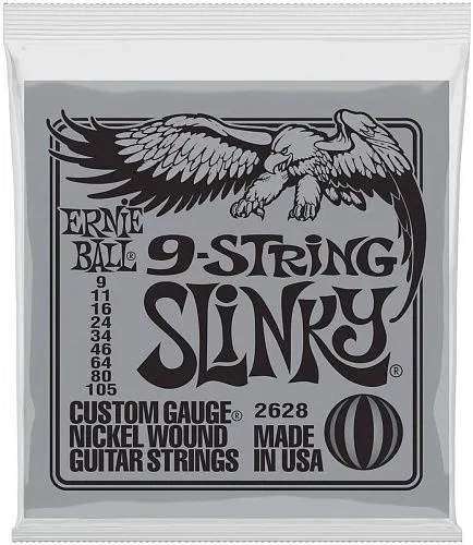 Ernie Ball 2628 (9-105) Комплект струн для 9-струнной электрогитары.