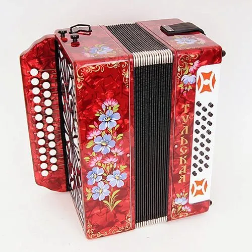 Гармонь "Тульская 301М 25х25-III-2" (Г-14)  с двумя подбородочными регистрами.