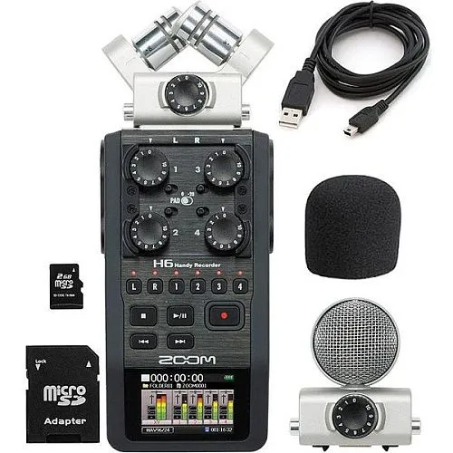 Zoom H6 Рекордер ручной компактный со сменной микрофонной системой.